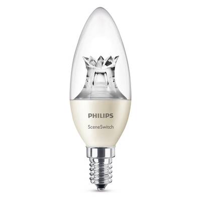 Philips LED Kerzenlampe Scene Switch 5,5W (40W) E14 827 DIM klar