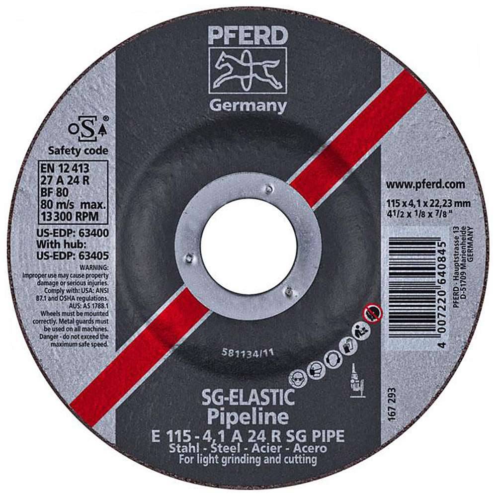 PFERD Schruppscheibe E 115x4,1x22,23mm Leistungslinie SG STEEL für Stahl