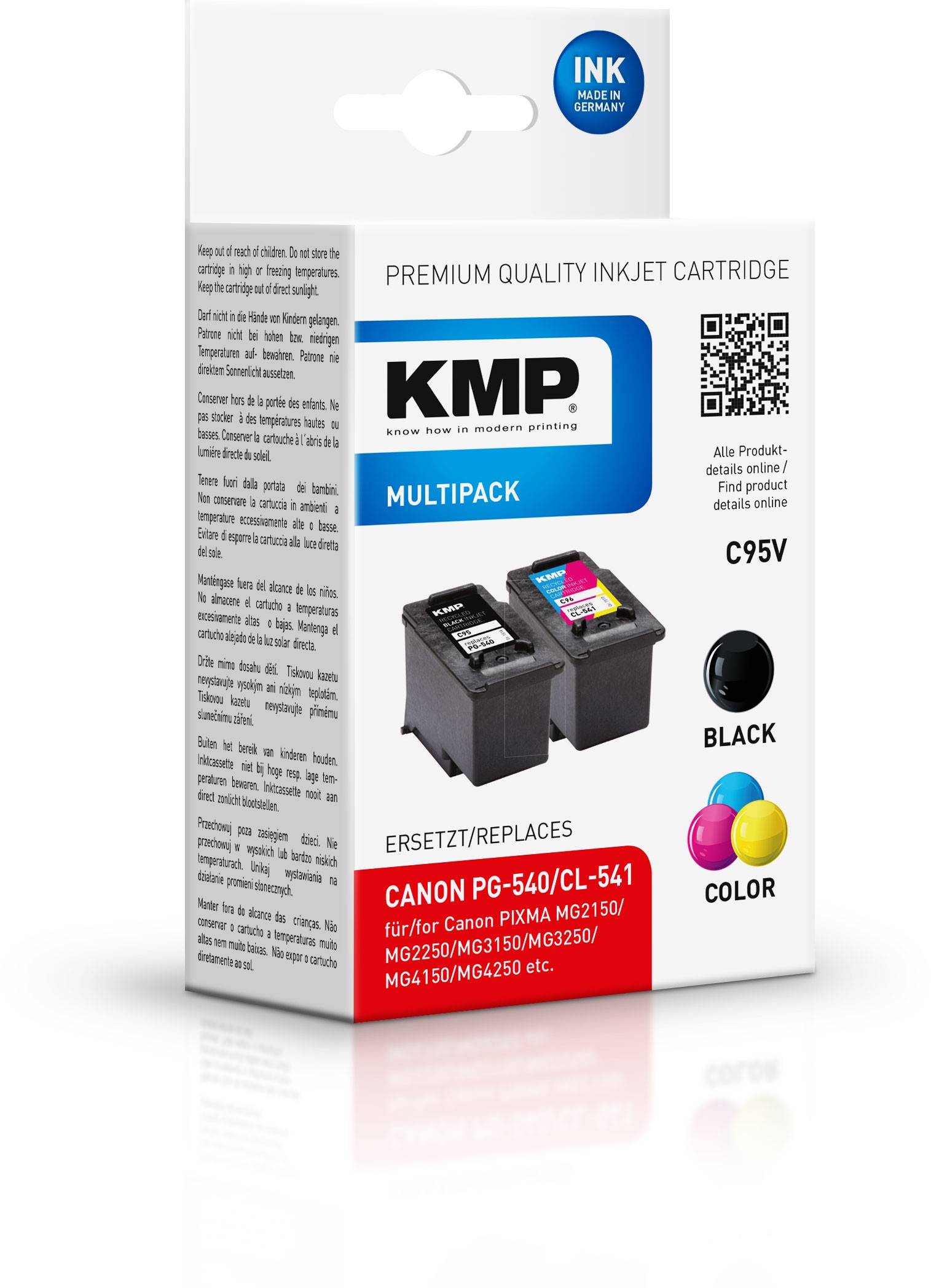 KMP MULTIPACK C95V - 2er-Pack - Schwarz, Farbe (Cyan, Magenta, Gelb) - kompatibe-1