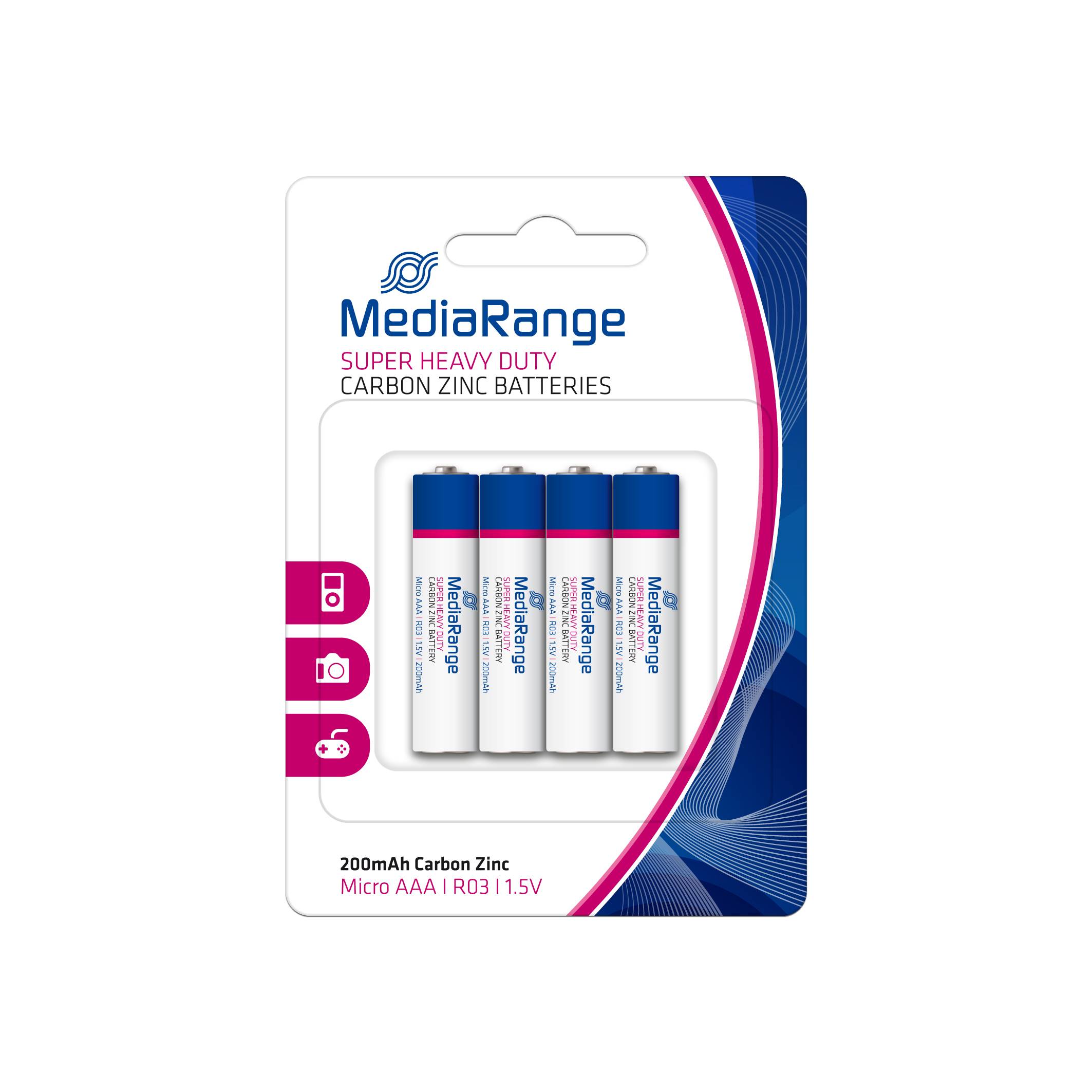 MediaRange - Batterie 4 x AAA / LR03 - Kohlenstoff Zink-1