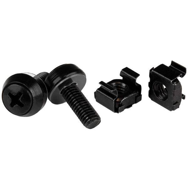 StarTech.com M6 x 12mm - Schrauben und Käfigmuttern - 50er Pack - Schwarz - M6 M-1
