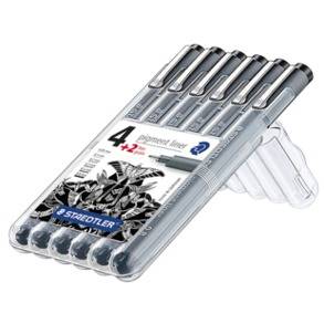 STAEDTLER pigment liner - Fineliner - permanent - Schwarz - Pigmenttinte (Packung mit 6)-1