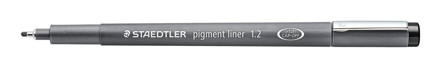 Staedtler Pigment Liner 308, Schwarz, Fein, Schwarz, Grau, Rund, Tinte auf Pigmentbasis, 1,2 mm-1