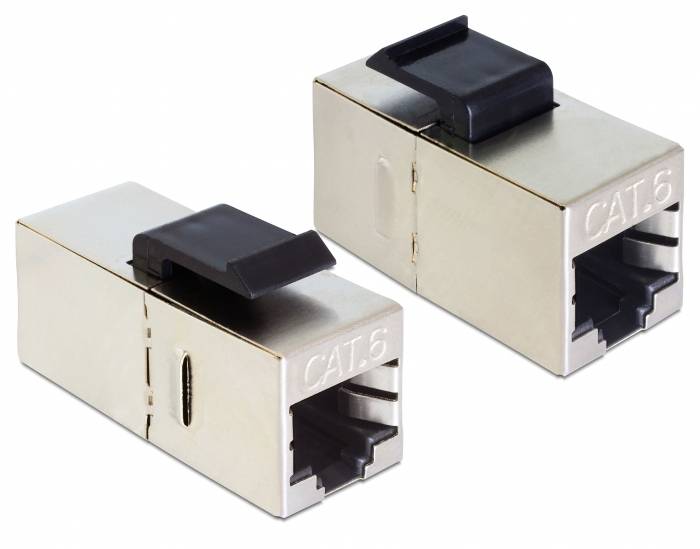 DeLOCK Keystone Module RJ45 jack > RJ45 jack Cat.6 compact - Modulare Eingabe - RJ-45 - Schwarz (Packung mit 25)-1
