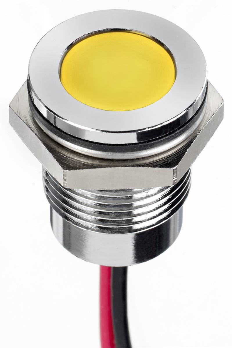 RS PRO LED Schalttafel-Anzeigelampe Gelb 24V dc, Montage-Ø 14mm, Leiter-0