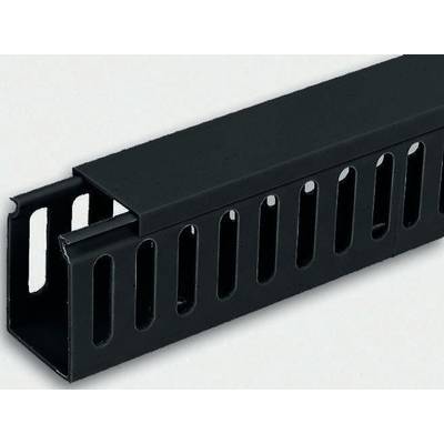 RS PRO Verdrahtungskanal Schwarz, 60 mm x 60mm, Länge 2m Kunststoff, Seitenwand Geschlossen // Packung a 8 Stück