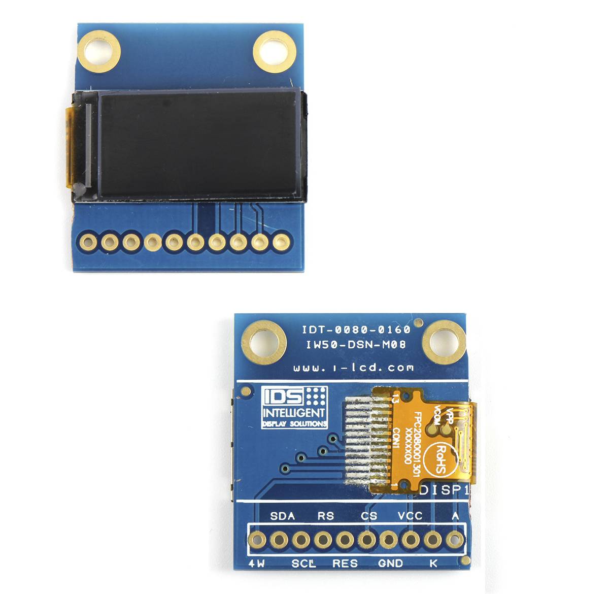 RS PRO Farb-LCD, 80 x 160pixels, 11 x 22mm 3 → 3,6 V LED Normalerweise weiß dc-0