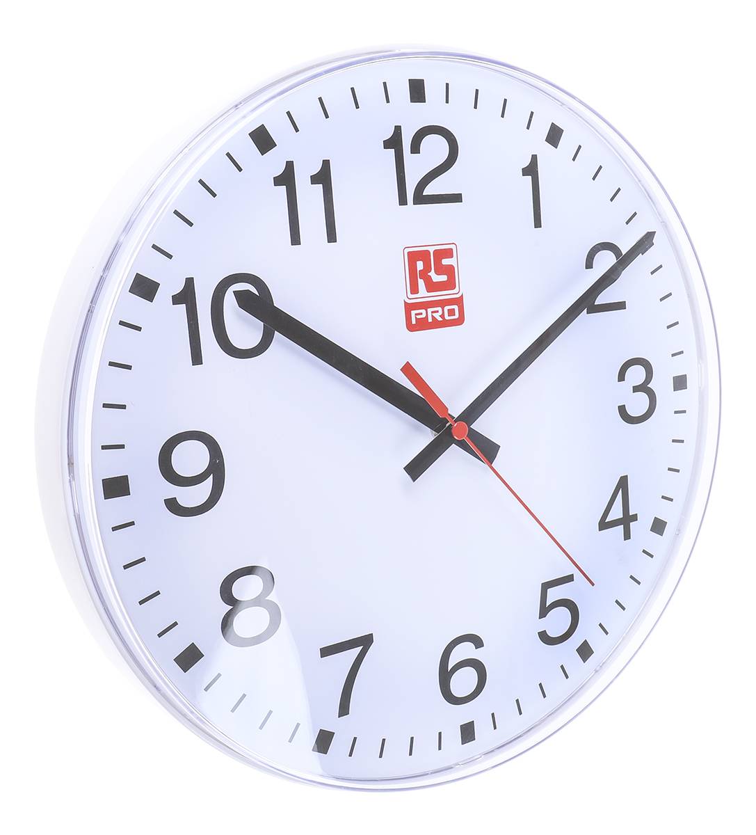 RS PRO Wand Analog Uhr Splitterfrei, Ø 300mm, Weiß kaufen