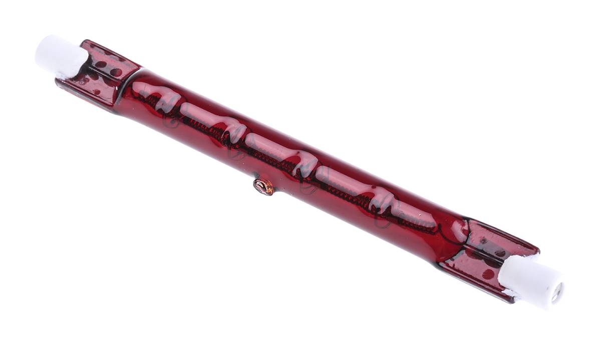 RS PRO Infrarotlampe, Rot, 300 W, R7S, 230 V, 118 mm lang, 10mm Ø, 5000h Lebensdauer