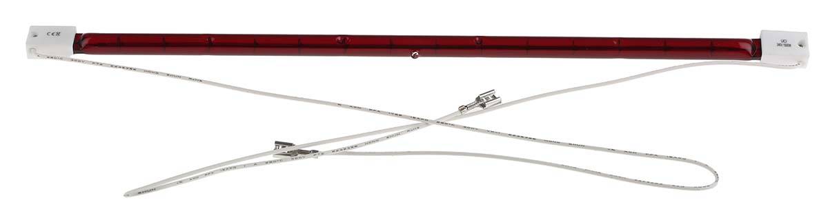RS PRO Infrarotlampe, Rot, 1500 W, SK15, 230 V, 350 mm lang, 20mm Ø, 5000h Lebensdauer
