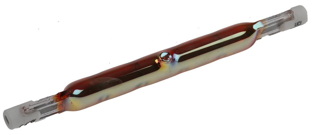 RS PRO Infrarotlampe, Gold, 500 W, R7S, 230 V, 118 mm lang, 10mm Ø, 5000h Lebensdauer