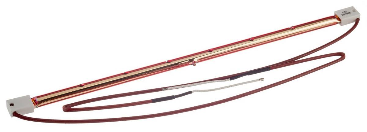 RS PRO Infrarotlampe, Gold, 1200 W, SK15, 230 V, 350 mm lang, 20mm Ø, 5000h Lebensdauer