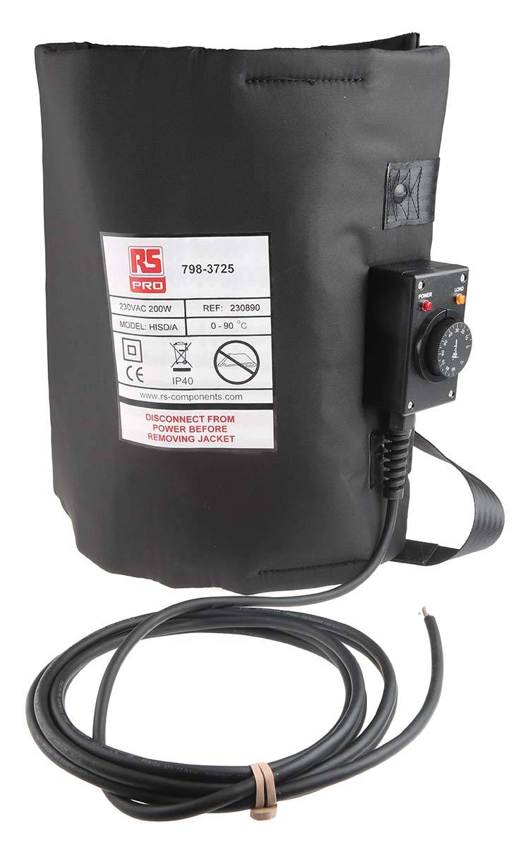 RS PRO Fassheizung 25l 400 x 1020mm 200W 230V Polyester