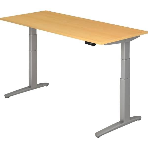 Sitz-Steh-Schreibtisch elektrisch 180x80cm Buche/silber-0