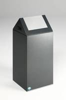 Selbstlöschender Wertstoffsammler - Kopfteil spitz - 60 l - antik-silber/silber - Höhe 800 mm - Abfallbehälter-5
