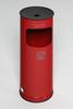Kombiascher, Abfallsammler - schwarzer Ascheraufsatz - rund - Volumen 17 l - 610 x 250 x 250 mm (HxBxT) - feuerrot