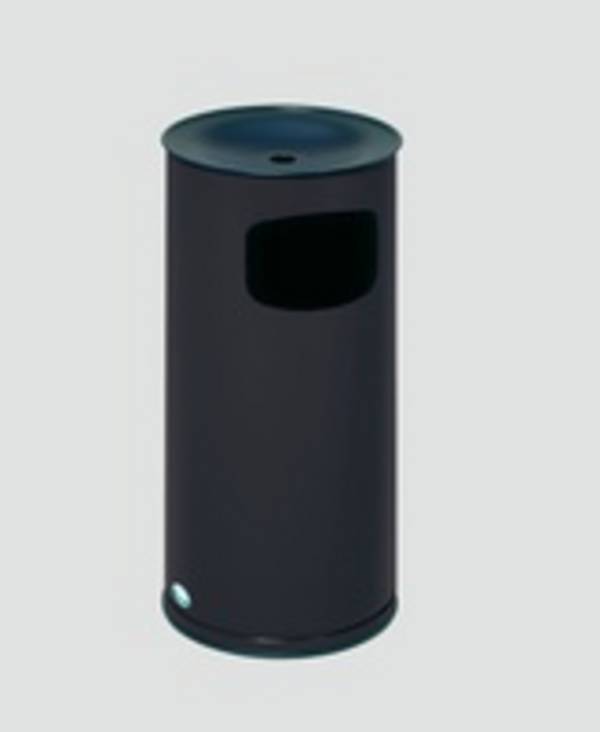 Kombiascher, Abfallsammler - schwarzer Ascheraufsatz - rund - Volumen 44 l - 710 x 355 x 355 mm (HxBxT) - schwarzgrau