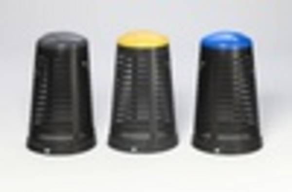 Müllsackständer, Korbständer für Müllsäcke - Volumen 90 l - 880 x 525 mm (HxD) - Korpus schwarz - Deckel grau