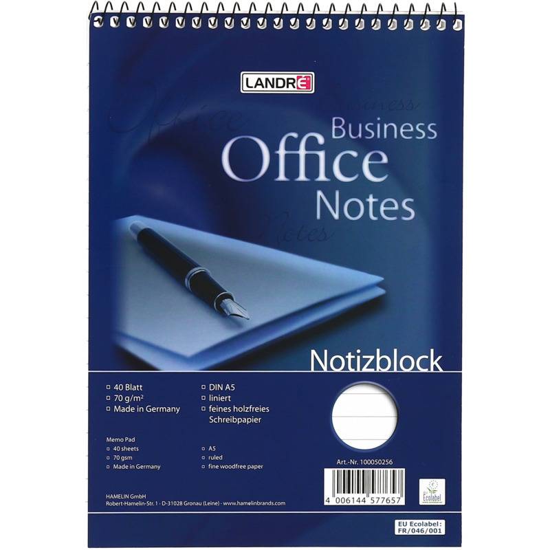 herlitz Spiralnotizblock, DIN A5, 40 Blatt, liniert-0
