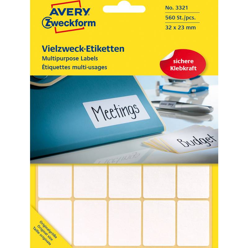 AVERY Zweckform Vielzweck-Etiketten, 32 x 23 mm, weiß, FP-0
