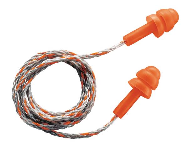Uvex Whisper Mehrweg-Gehörschutzstöpsel mit Kordel - Orange - 23 dB - Standard