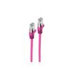 RJ45 Flachkabel m CAT 7 Rohkabel slim magenta 0,5m