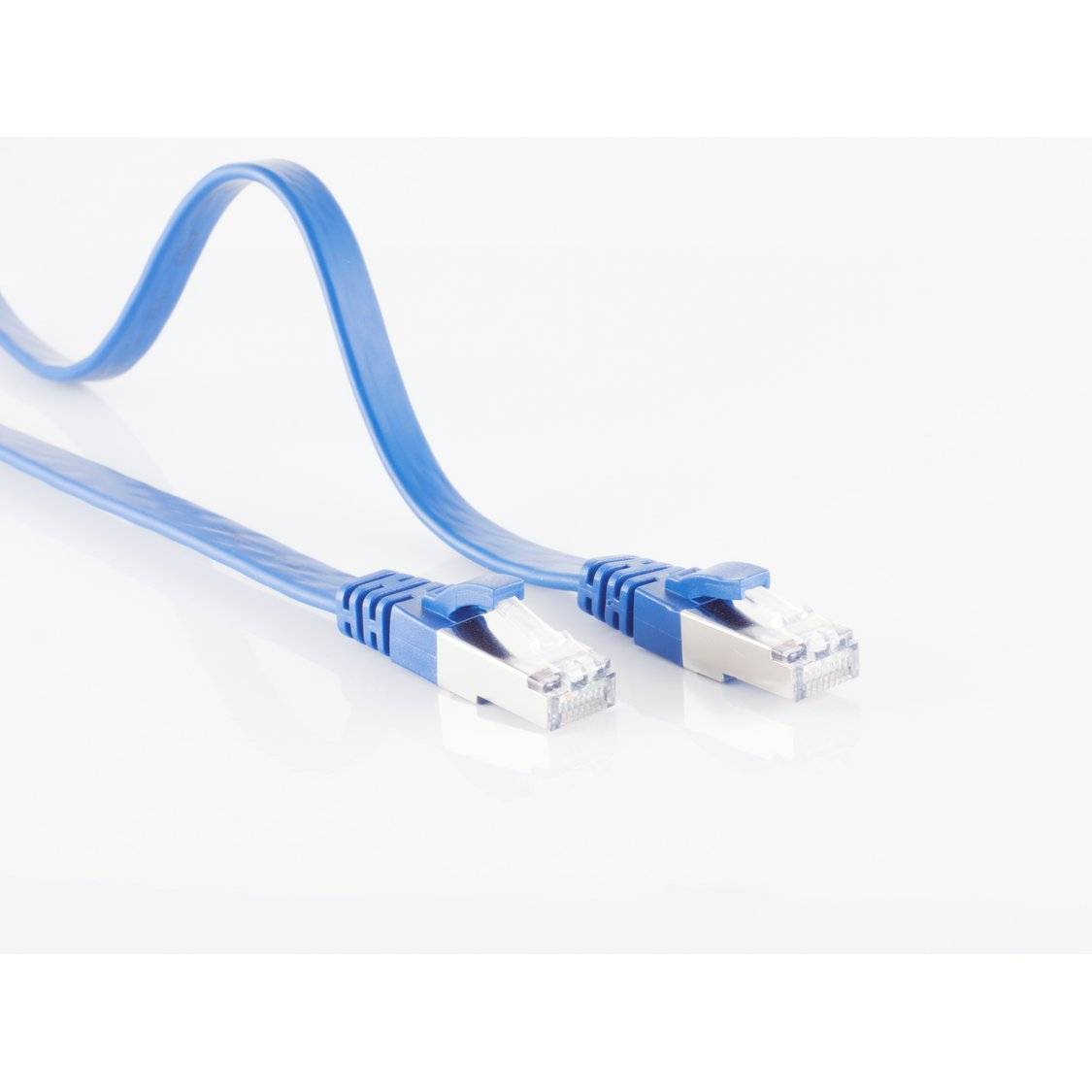 RJ45 Flachkabel m. CAT 7 Rohkabel slim blau 2m-1