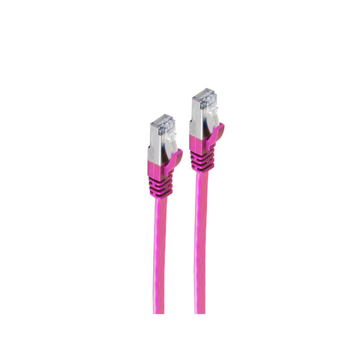 RJ45 Flachkabel m. CAT 7 Rohkabel slim magenta 2m-0