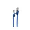 RJ45 Flachkabel m. CAT 7 Rohkabel slim blau 10m