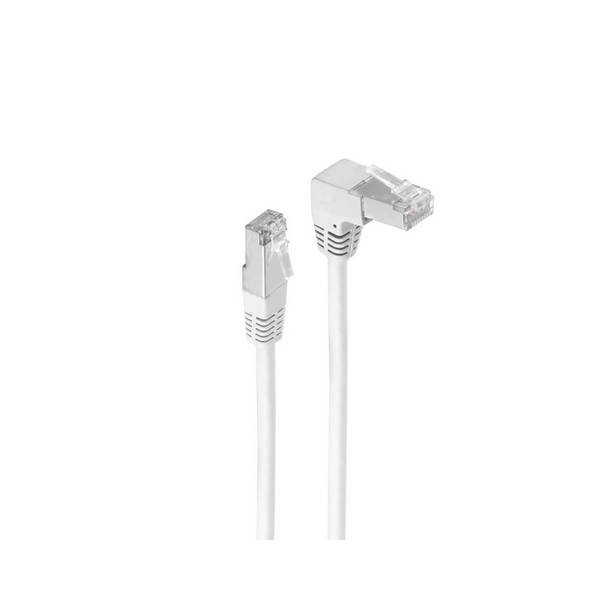 Patchkabel cat 6 S/FTP PIMF Winkel-gerade weiß 2m