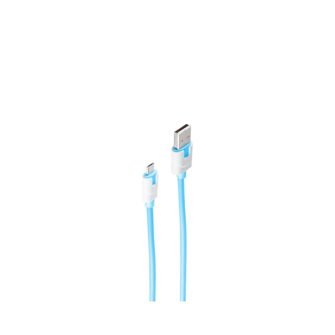 USB Ladekabel Datenkabel USB-A Stecker auf Micro-USB B Stecker blau 2m USB 2.0 Lade- und Datenkabel-0