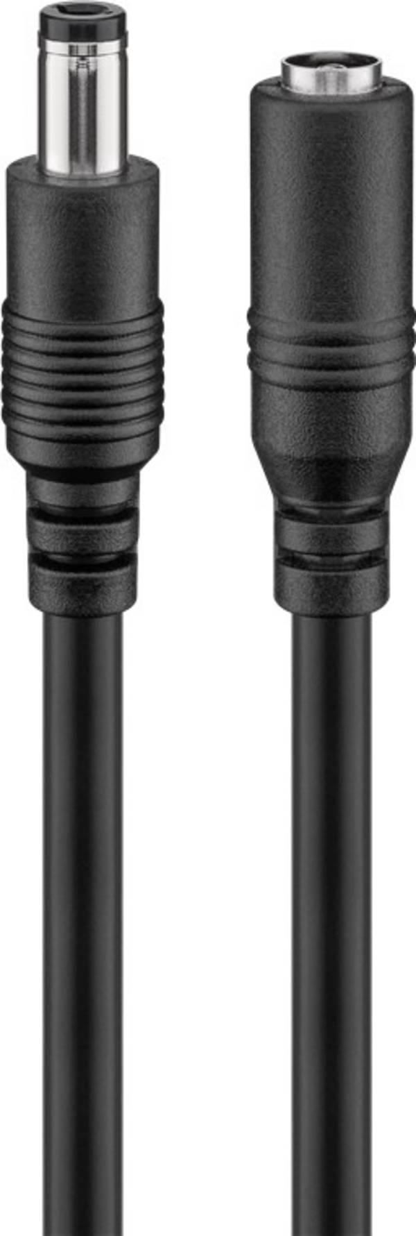 Goobay 76673 DC Netzkabel Verlängerungskabel 12V Netzteil DC-Stecker auf DC-Buchse 5,50 x 2,50 mm Stromkabel Schwarz 5m