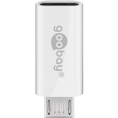 goobay Micro USB/USB C OTG Hi-Speed Adapter für den Anschluss von Ladekabeln 2.0 weiß