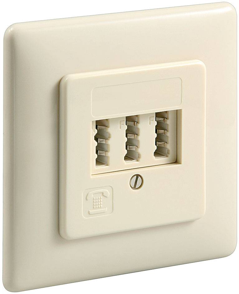 goobay TAE Unterputzdose NFF - beige Für zwei Telefone und eine Nebenstelle-0