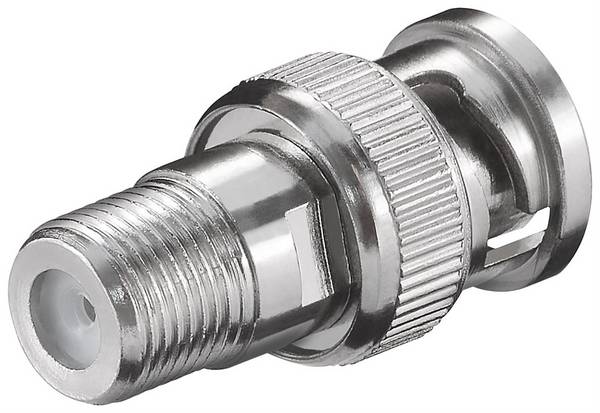 Goobay F-Adapter: F-Buchse > BNC-Stecker - Adapter-Stecker aus Zink