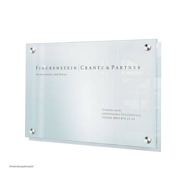 Wandschilder A3 CRISTALLO, 2 x 4 mm ESG, 4 Halter à 18 mm, Maße: 42,0 x 29,7 x 2,8 cm-0