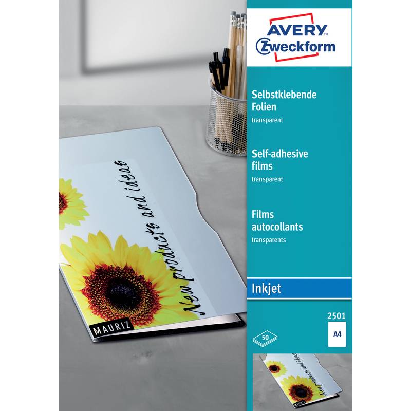 AVERY Zweckform Inkjet Folien, A4, klar, Stärke 0,17 mm-0