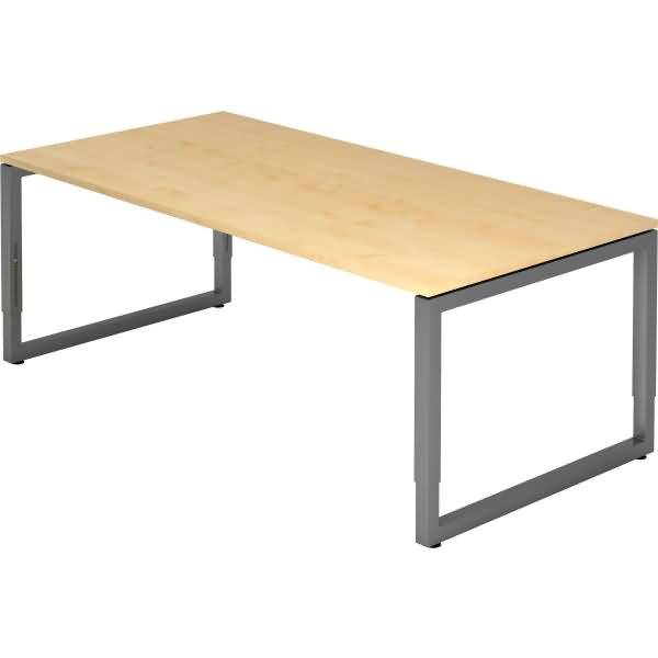 Schreibtisch O-Fuß eckig 200x100cm Ahorn/Graphit-0