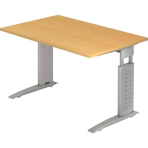 Schreibtisch C-Fuß 120x80cm Buche/Silber-0