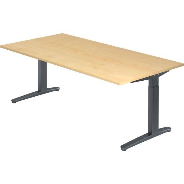 Schreibtisch C-Fuß 200x100cm Ahorn/Graphit-0