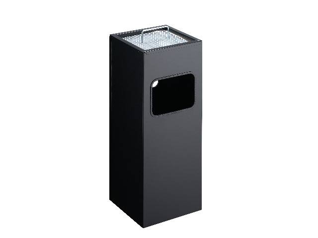 Papierkorb mit Ascher METALL eckig-0