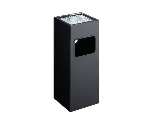 Papierkorb mit Ascher METALL eckig