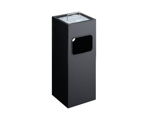 Papierkorb mit Ascher METALL eckig