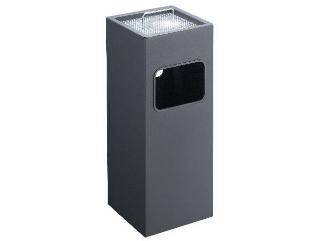 Papierkorb mit Ascher METALL eckig-0