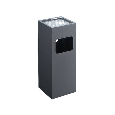 Papierkorb mit Ascher METALL eckig-0
