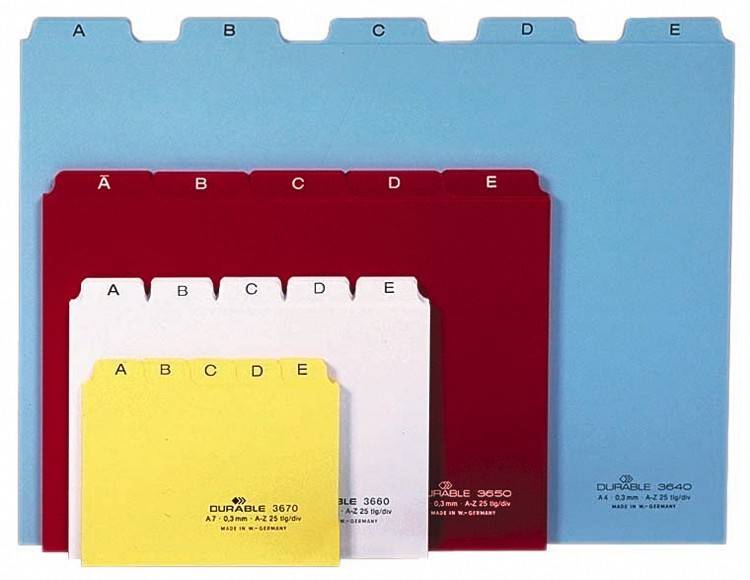 DURABLE - Trennelement - 25 (5 x 5) Teile - vorgedruckt: A-Z-5