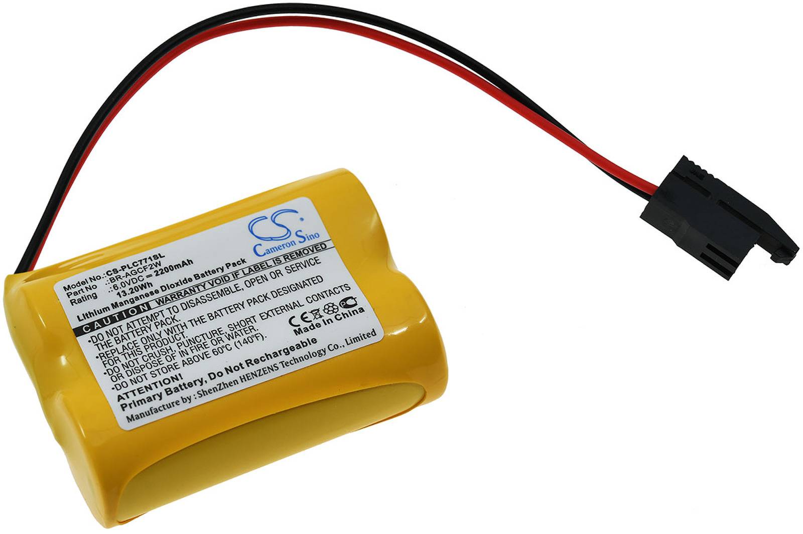 SPS-Lithiumbatterie kompatibel mit GE BR-AGCF2W / FANUC A98L-0031-0011/L, 6V, Lithium-Mangandioxid-0