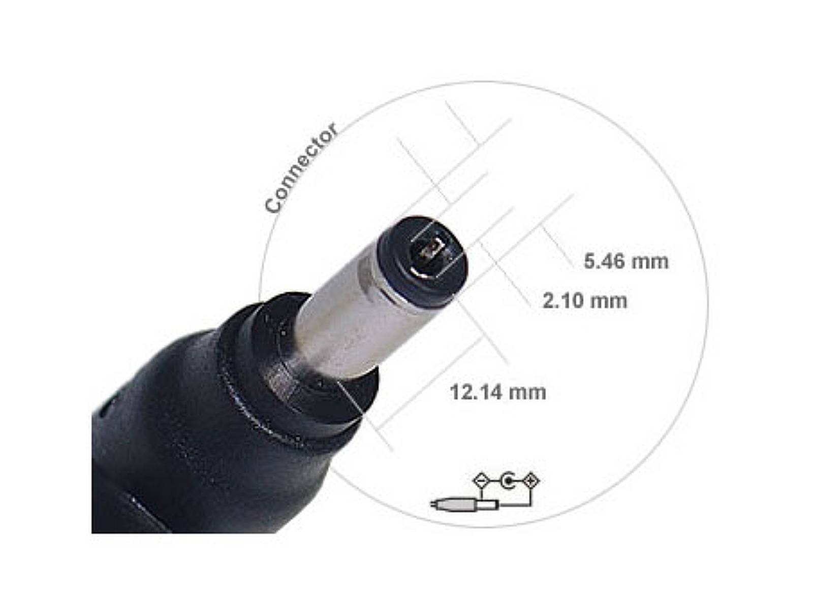Notebook-Netzteil 19V 65W mit Stecker 5,5mm x 2,1mm x 12,1mm, 19V-2