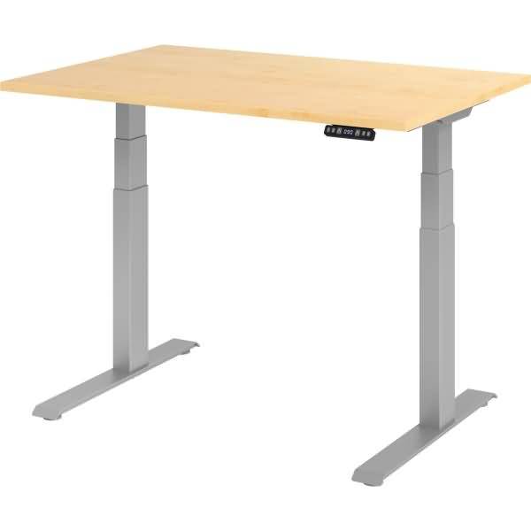 Sitz-Steh-Schreibtisch elektrisch 120x80cm Ahorn/Silber-0