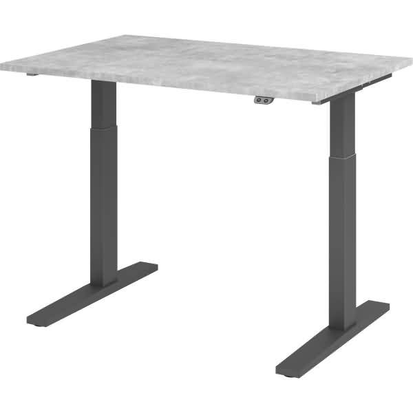 Sitz-Steh-Schreibtisch elektrisch 120x80cm Beton/Graphit